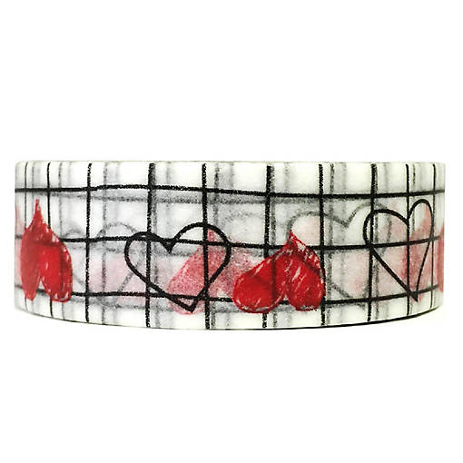 Wrapables Decorative Washi Masking Tape, Heart Scribbles