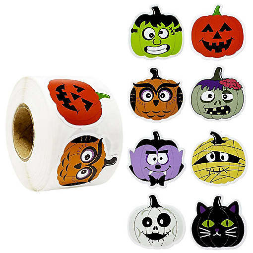 Wrapables Halloween Sticker Roll (500pcs), Assorted