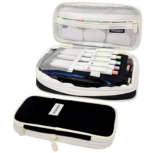 Wrapables Large Capacity Expandable Pencil Pouch, Black