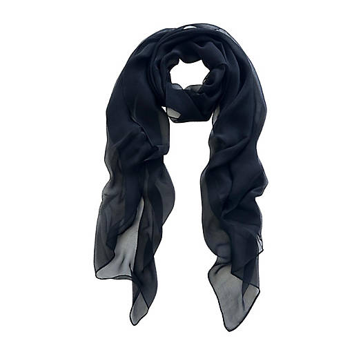 Wrapables Lightweight Sheer Solid Color Georgette Scarf, Black