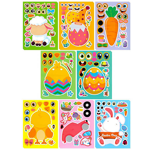 Wrapables Make a Face Stickers (24 Sheets), Easter Pals