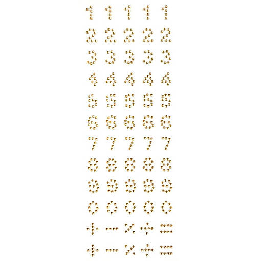 Wrapables Numbers Adhesive Rhinestones, Champagne
