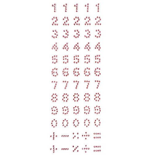 Wrapables Numbers Adhesive Rhinestones, Pink
