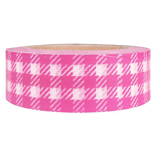Wrapables Plaid Pattern Washi Masking Tape - Pink Plaid