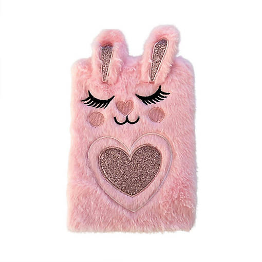 Wrapables Plush Journal, A5 Lined Notebook Diary, Bunny Ears