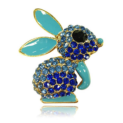 Wrapables Rhinestones rabbit key chains / Blue