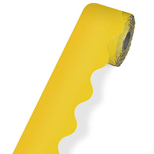 Yellow Rolled Scalloped Bulletin Board Borders