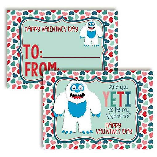Yeti Classroom Valentines 30pc. by AmandaCreation
