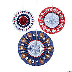 Blue Paper Fan - Hanging Paper Decorations - Pf27-012 - Firefly Solutions