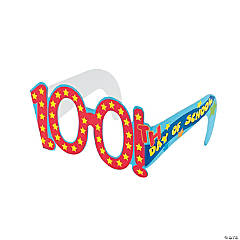 100th Day of School Cardboard Glasses- 12 Pc.