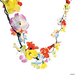 11 1/2 Ft. Tropical Polyester Flower Lei Garland String Lights