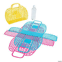 11 3/4&quot; x 11&quot; Large Jelly Plastic Beach Totes - 6 Pc.