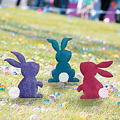 Yuntau 28 Pcs Easter Outdoor Decorations Egg Shape Yard Sign with