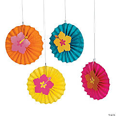 Hanging Tissue Paper Fans - 12 Pc.