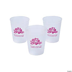 12 oz. Bulk 50 Ct. Personalized Luau Frosted Reusable Plastic Cups