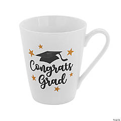 12 oz. Congrats Grad White Reusable Ceramic Coffee Mug