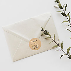 120PC Save The Date Kraft Modern Cursive