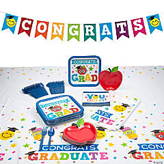 132 Pc. Elementary Graduation Disposable Tableware Kit for 24 Guests