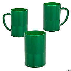 14 oz. Green Reusable Plastic Mugs - 12 Pc.