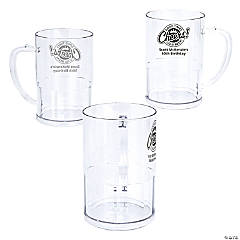 14 oz. Personalized Bulk 48 Ct. Good Times, Cheers & Cold Beers Clear Reusable Plastic Mugs