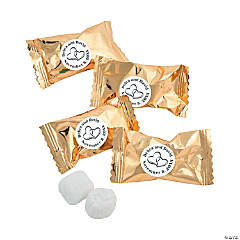 14 oz. Personalized Gold Two Hearts Mint Flavored Buttermints - 108 Pc.