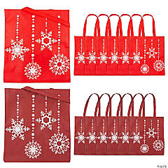Sadnyy 24 Pcs Snowflake Party Favors Bags Frozen Non Woven Candy Treat Bags  Winter Goodies Candy Tote Bags with Handles for Kid's Snowflake Holiday