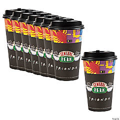 16 oz. Bulk 48 Ct. FRIENDS™ Central Perk™ Disposable Paper Coffee Cups with Lids