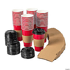 16 oz. Bulk 50 Ct. Santa Belt Buckle Red Disposable Plastic Cups