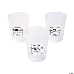16 oz. Bulk 50 Ct. Personalized Last Name Frosted Reusable Plastic Cups