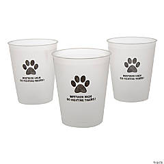 16 oz. Bulk 50 Ct. Personalized Paw Print Frosted Reusable Plastic Cups