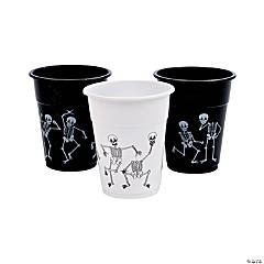 16 oz. Bulk 50 Ct. Silly Dancing Skeleton Disposable Plastic Cups