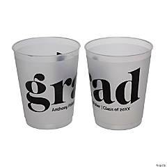 16 oz. Bulk Personalized Grad Double-Sided Frosted Reusable Plastic Cups