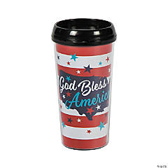 16 oz. God Bless America Reusable Acrylic Travel Mug
