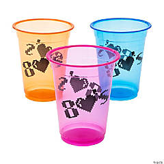 16 oz. Large Neon Disposable Plastic Cups - 20 Ct.