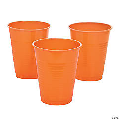 Amscan Big Party Pack 16 oz. Plastic Cups, Orange - 50 count