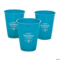 24 oz. Pink & Blue Reusable Plastic Tumblers with Lids & Straws - 12 Ct. |  Oriental Trading