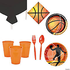 171 Pc. Basketball Party Disposable Tableware Kit for 24 Guests