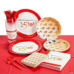 177 Pc. Kentucky Derby™ 150th Anniversary Disposable Tableware Kit for 24 Guests