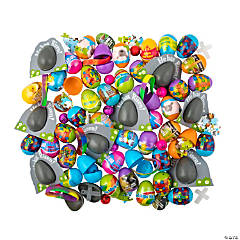 2 1/4 Teddy Bear Backpack Clip Keychain-Filled Plastic Easter Eggs – 12  Pc.