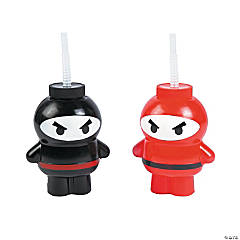 20 oz. Ninja Reusable BPA-Free Plastic Cups with Lids & Straws - 12 Ct.