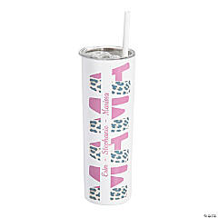 20 oz. Personalized Mother’s Day Reusable Stainless Steel Tumbler with Lid & Straw