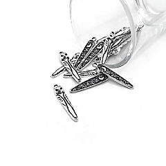 20 Pcs Silver Owl Pendant Charms