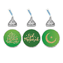 216PK Eid Mubarak Chocolate Drop Labels