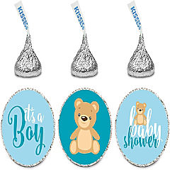 216PK Teddy Bear Blue Chocolate Labels