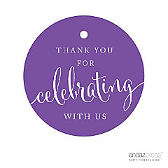 24PK Purple Circle Celebrating Gift Tags
