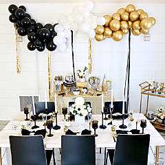 25-Ft. Black, White & Gold Balloon Garland Kit with Air Pump - 77 Pc.