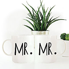 2PK Mr. &amp; Mr. Ceramic Coffee Mug Set