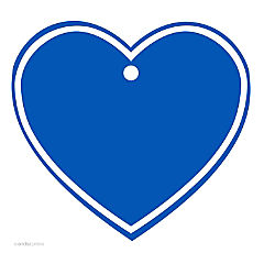30 Heart Gift Tag Solid Blank Royal Blue
