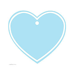 30 Heart Gift Tags Solid Blank Baby Blue