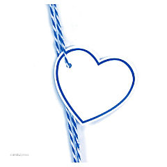 30PC Heart Tag Solid Blank Royal Blue